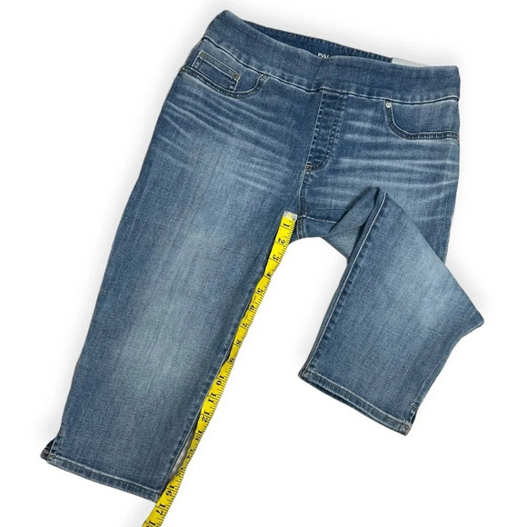 Chicos denim pull on capris Chicos size 0 Regular 4 17 inch inseam stretchy blue - Picture 6 of 11